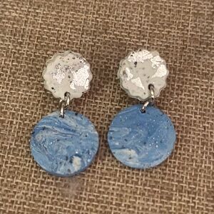 Blue and Silver Dangle Earrings